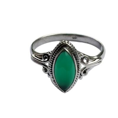 Natural Green Onyx 925 Sterling  Silver Handmade Ring