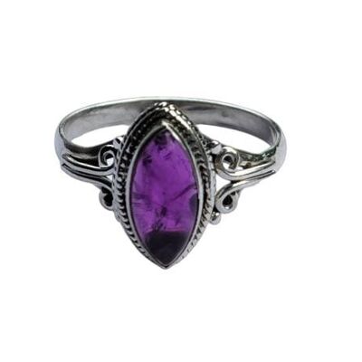 Vintage Natural Purple Amethyst 925 Sterling Silver Handmade Ring