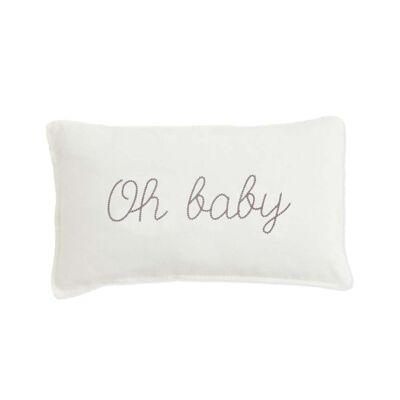 Pure Linen Nursery Cushion Cover " Oh baby"