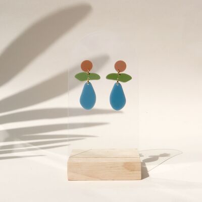 Aquarium statement earrings made of acrylic and stainless steel