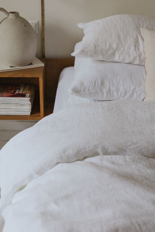 White Washed Linen Pillow Case