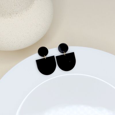 Black acrylic statement earrings