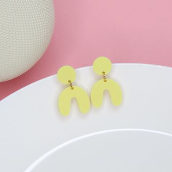 Boucles d'Oreilles Arc Arc Jaune Pâle 3