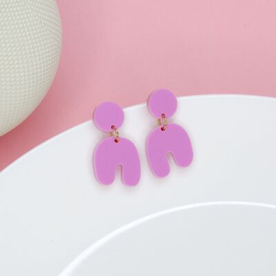 Raspberry Squishy Arch Bow Earrings