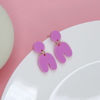 Boucles d'Oreilles Arc Squishy Framboise 3