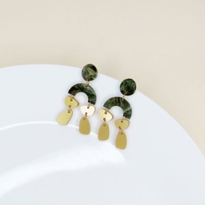 Ophelia earrings in marble gold