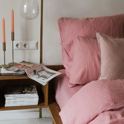 Pink Washed Linen Pillow Case