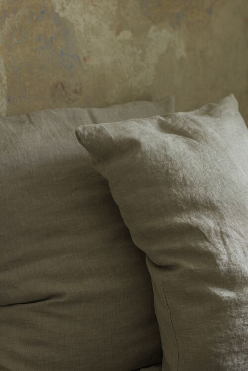 Natural Melange Washed Linen Pillow Case