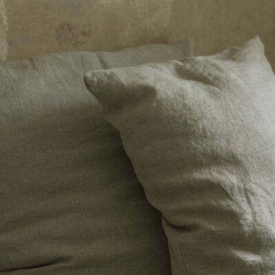 Natural Melange Washed Linen Pillow Case