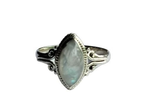 Natural Flashy Rainbow Moonstone Beautiful 925 Sterling Silver Handmade Ring