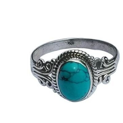 Blue Turquoise Designer 925 Silver Handmade Vintage  Handmade Ring