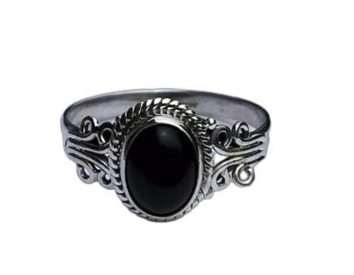 Beautiful Designer Natural Black Onyx 925 Sterling Silver Handmade Ring