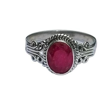 Authentic Ruby Corundum Charming 925 Silver Sterling Handmade Vintage Ring