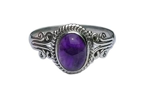 Natural Purple Amethyst Handmade 925 Sterling Silver Ring