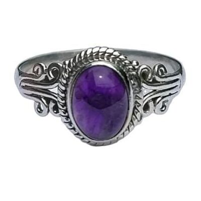 Natural Purple Amethyst Handmade 925 Sterling Silver Ring