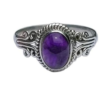 Natural Purple Amethyst Handmade 925 Sterling Silver Ring