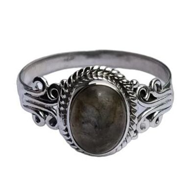 Anello fatto a mano in argento sterling 925 con gemma di labradorite appariscente naturale di design