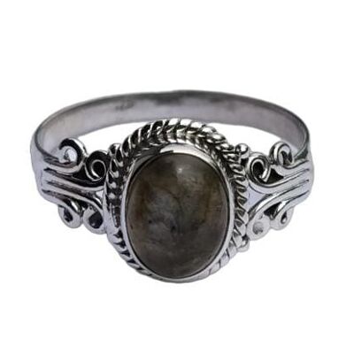 Bague faite à la main en argent sterling 925 avec pierres précieuses de labradorite flashy naturelle