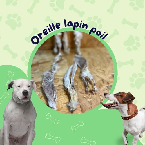 Oreille Lapin Poil (Sachet 1kg) / Friandise chien