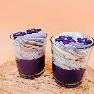 Large purple gourmet candle
