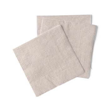 Serviette Milan marron clair en tissu 33 x 33 cm, 3 plis, 100 pièces 3