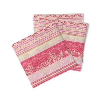 Serviette Thea en vieux rose en tissu 33 x 33 cm, 3 plis, 100 pièces 3