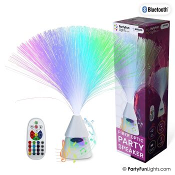PartyFunLights - Lampe et haut-parleur à fibre optique (2 en 1) - Haut-parleur de fête Bluetooth - LED - change de couleur - télécommande incluse 4