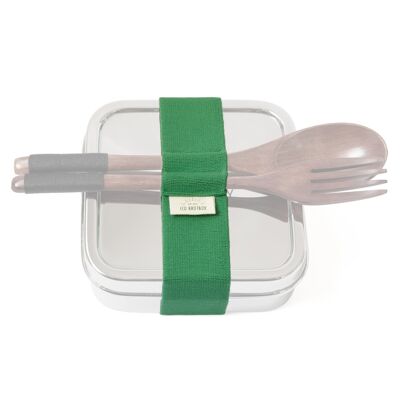 Elastic strap with cutlery holder (S) - Green