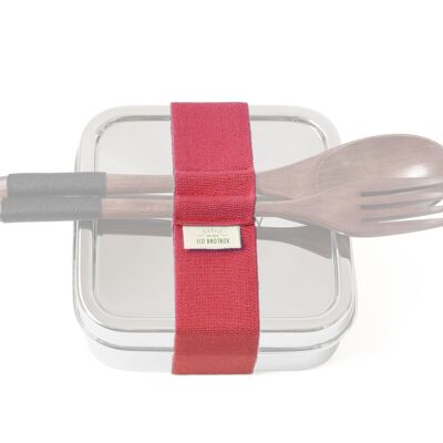 Elastic strap with cutlery holder (S) - pink