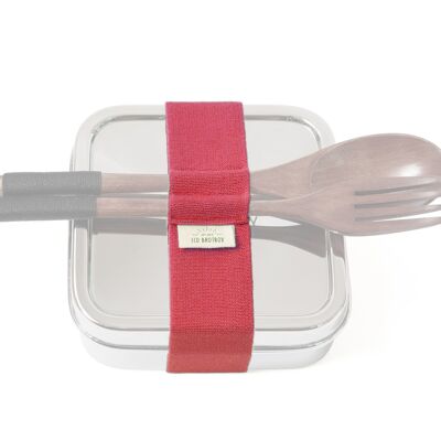 Elastic strap with cutlery holder (S) - pink