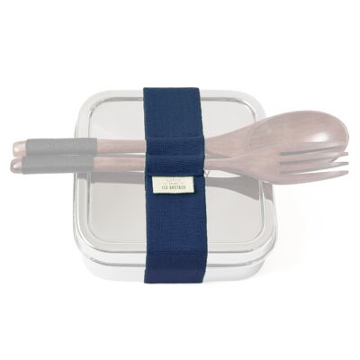 Elastic strap with cutlery holder (M) - Blue