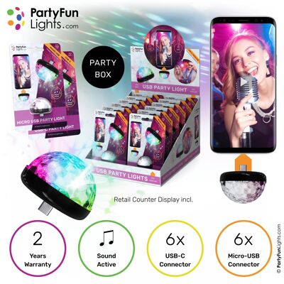 PartyFunLights - Party USB Party Lights - Micro-USB - USB-C - Phone light