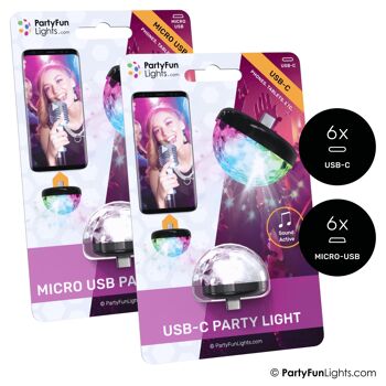 PartyFunLights - Lumières de fête USB Party - Micro-USB - USB-C - Lampe de téléphone 4
