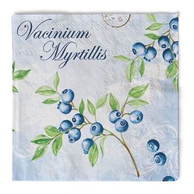 Serviette Bärbel in Blau aus Tissue 33 x 33 cm, 3-lagig, 100 Stück