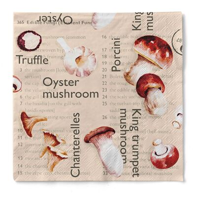 Napkin mushrooms in brown made of tissue 33 x 33 cm, 3-ply, 100 pieces