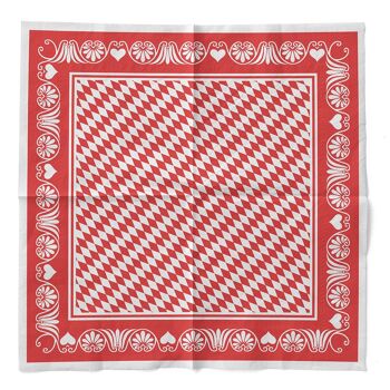 Serviette Bavaria en rouge en tissu 33 x 33 cm, 3 plis, 100 pièces 2