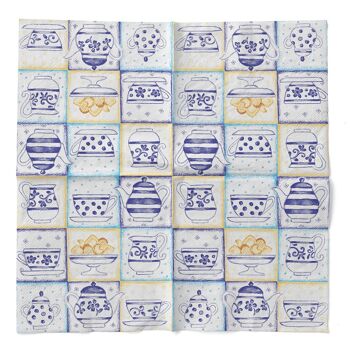 Serviette Cookie en bleu en tissu 33 x 33 cm, 3 plis, 100 pièces 2