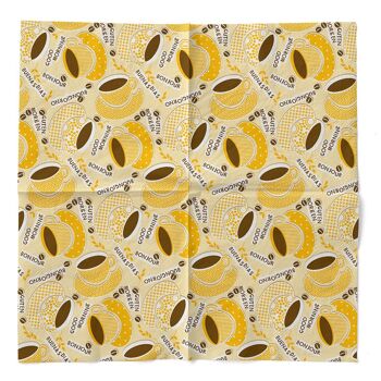 Serviette Kaffee Ole en jaune-orange en tissu 33 x 33 cm, 3 plis, 100 pièces 3
