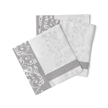 Serviette de table de mariage en argent en tissu 33 x 33 cm, 3 plis, 100 pièces 3