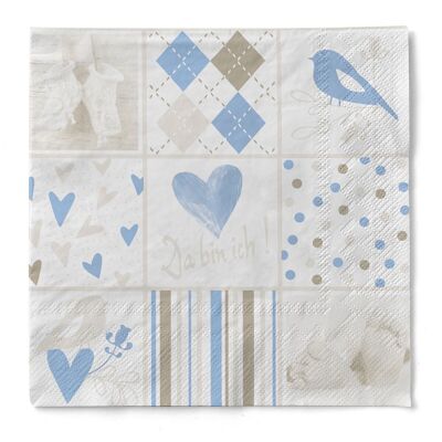 Blue tissue baby napkin, 33 x 33 cm, 100 pieces