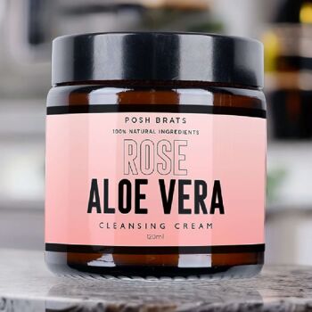 Crème Nettoyante Visage Aromathérapie Rose et Aloe Vera VEGAN 1