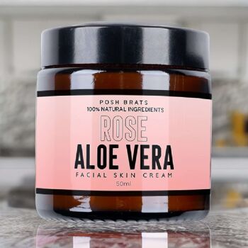 Crème Visage Aromathérapie Rose et Aloe Vera VEGAN 1