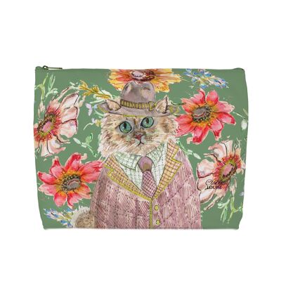 Large Wash Bag - Cottage Floral Cat