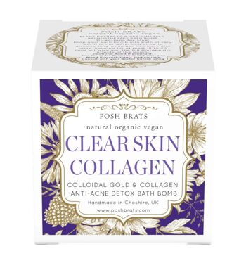 Clear Skin Collagen Colloidal Gold Anti-Acne Bath Bomb VEGAN 4
