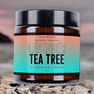 Lavendel-Teebaum-Aromatherapie-Gesichtsreinigungscreme für klare Haut, VEGAN