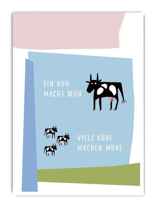 Postkarte Serie Pastellica Eine Kuh macht muh…