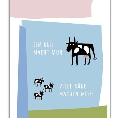 Postkarte Serie Pastellica Eine Kuh macht muh…