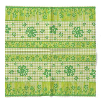 Serviette Joni en vert en tissu 40 x 40 cm, 3 plis, 100 pièces 3