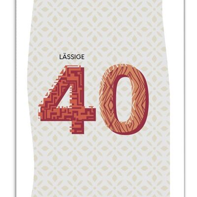 Serie di cartoline Pastelica 40° compleanno uomo