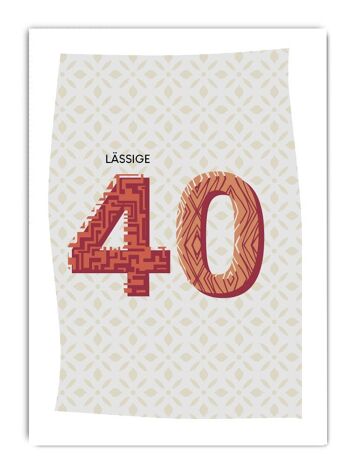 Série de cartes postales Pastelica 40e anniversaire homme